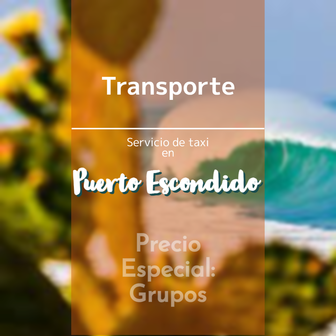 Servicio de transporte PRIVADO en Puerto Escondido a tu Hotel o Airbnb
